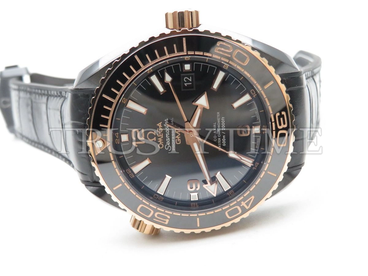 Копия часов Omega Seamaster Planet Ocean 600m Co‑Axial Master Chronometer GMT Deep Black 45,5mm 215.63.46.22.01.001
