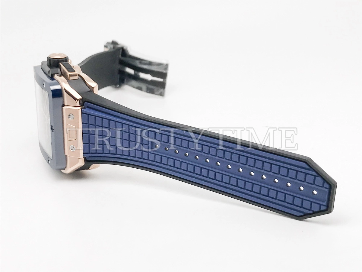 Копия часов Hublot Square Bang Unico King Gold Blue Ceramic 821.OL.5180.RX