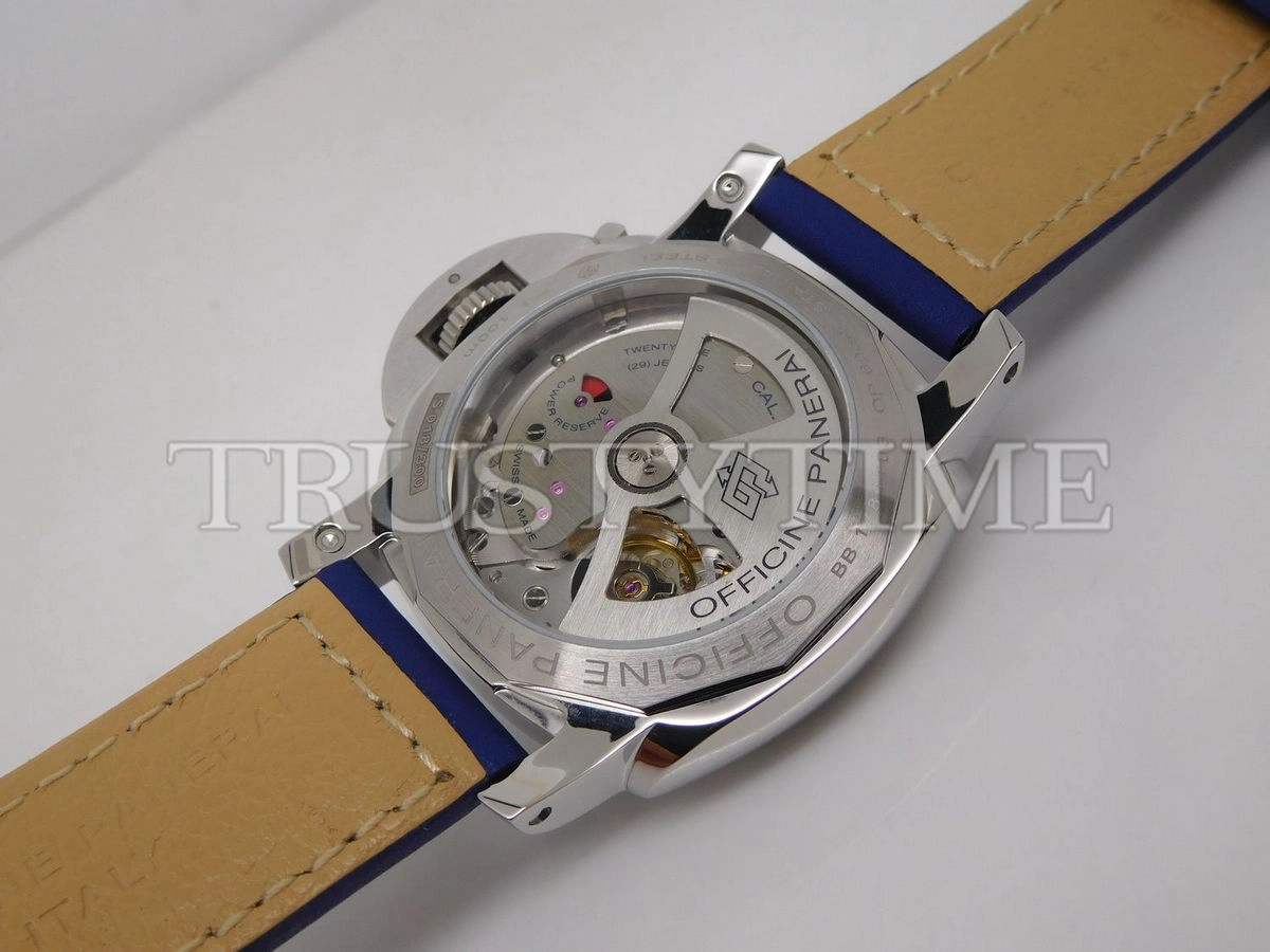Копия часов Panerai Luminor 1950 3 Days GMT Automatic Acciaio Boutique Blue 42mm PAM00688
