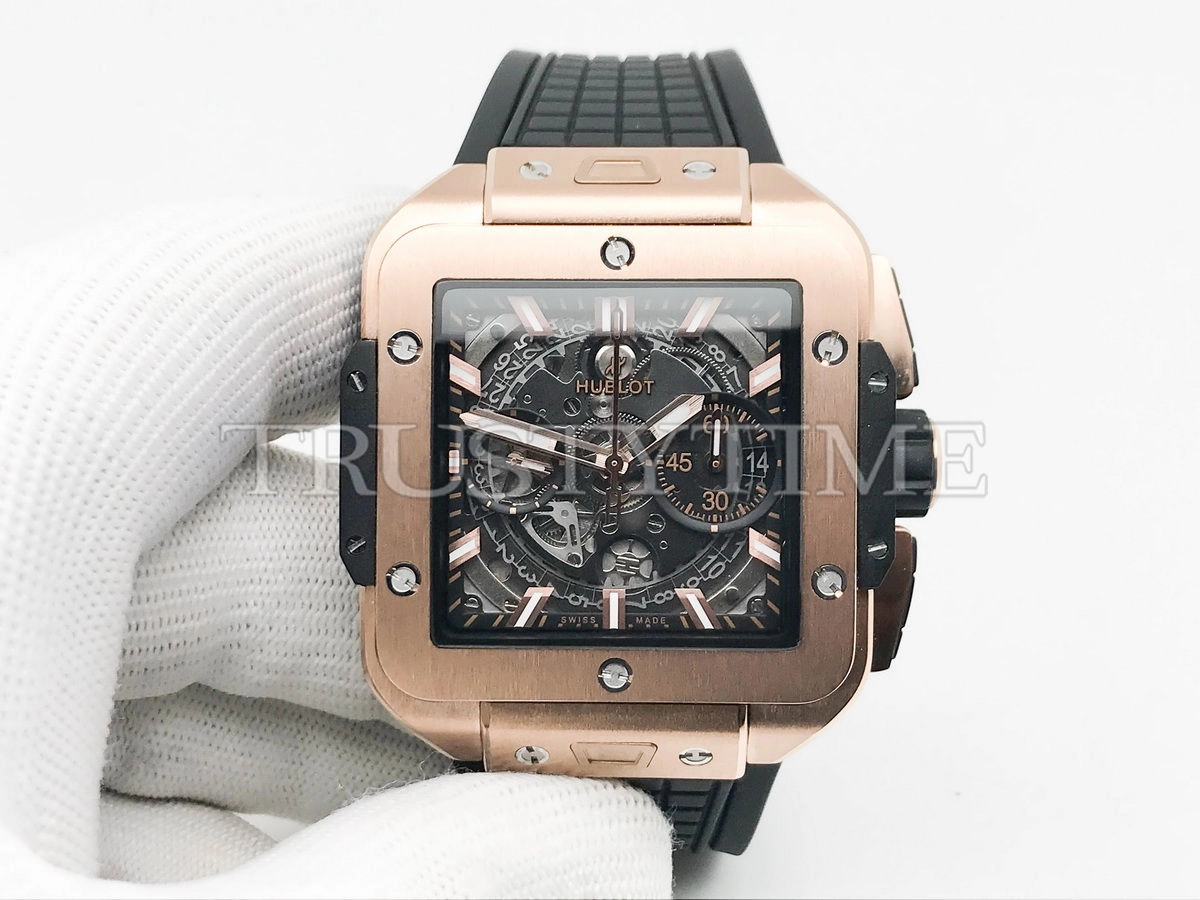 Копия часов Hublot Square Bang Unico King Gold 821.OX.0180.RX
