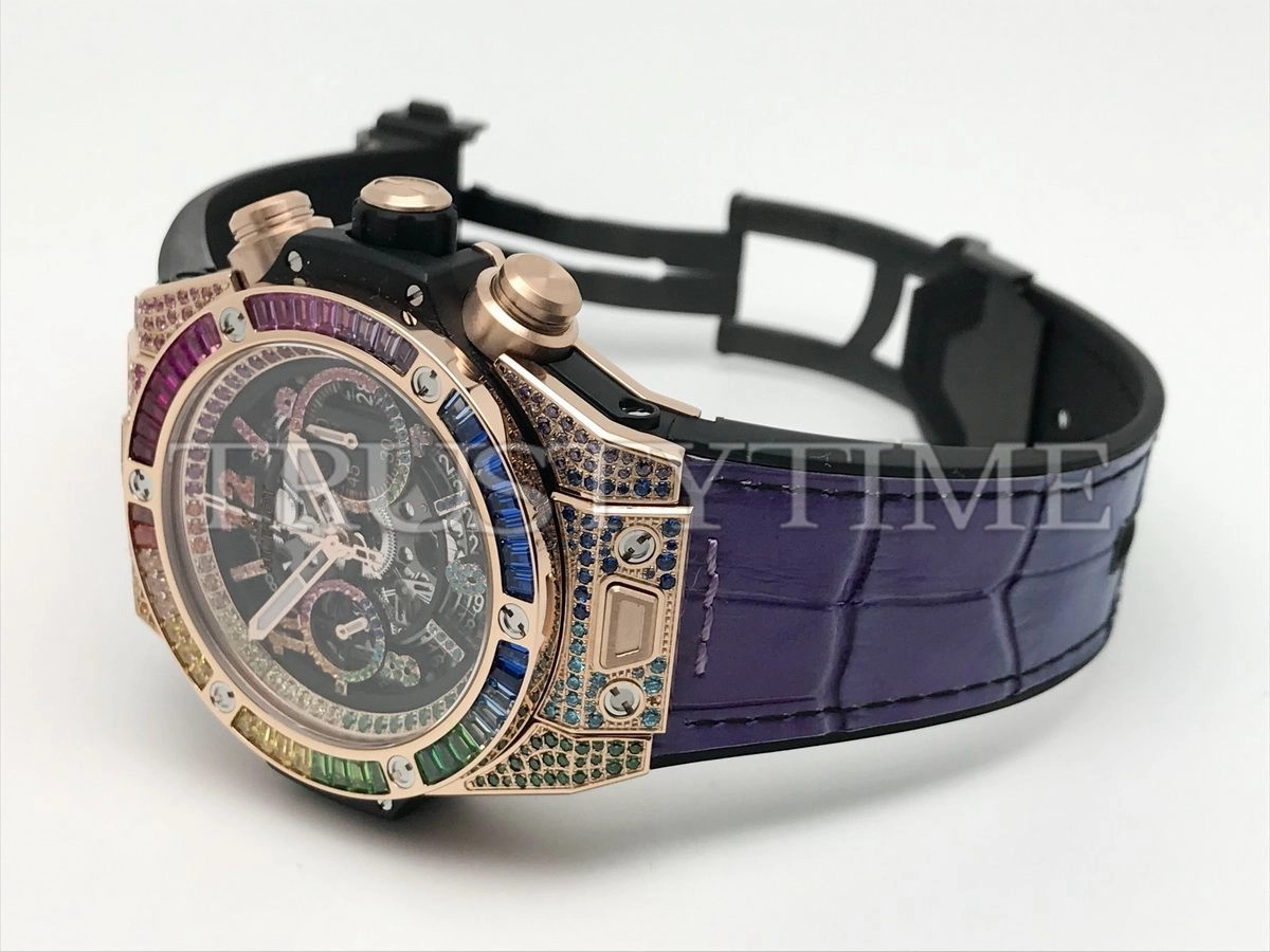 Копия часов Hublot Big Bang Unico Rainbow King Gold 44mm 411.OX.9910.LR.0999