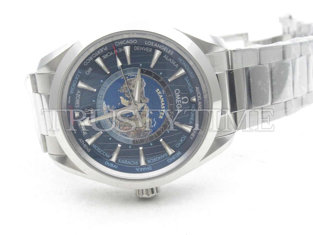 Копия часов Omega Seamaster Aqua Terra Co-axial Master Chronometer GMT Worldtimer 43mm 220.10.43.22.03.001