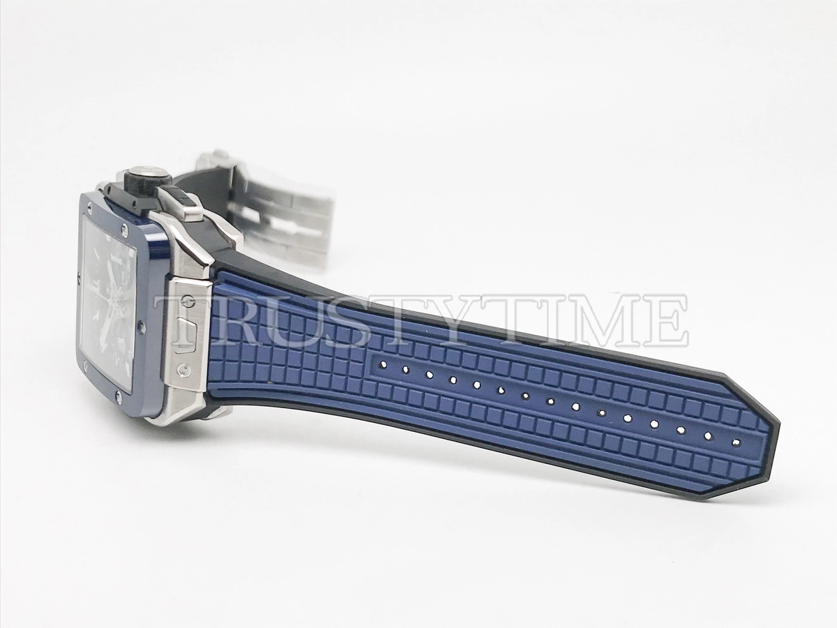 Копия часов Hublot Square Bang Unico Titanium Blue Ceramic 821.NL.5170.RX