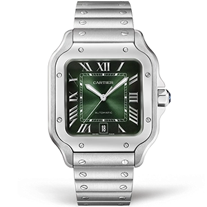 Копия часов Cartier Santos De Cartier Smoky Green WSSA0062
