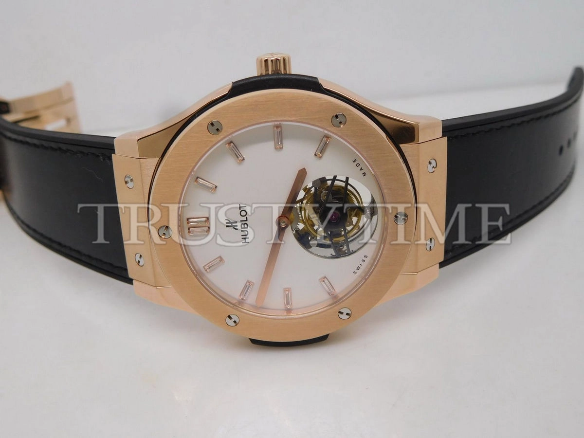 Копия часов Hublot Classic Fusion Tourbillon King Gold Opalin 45mm 505.OX.2610.LR