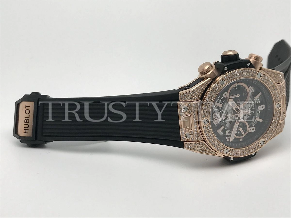 Копия часов Hublot Big Bang Unico King Gold Pave 44mm 421.OX.1180.RX.1704