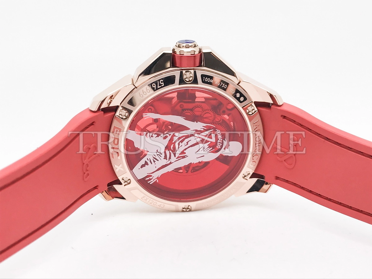 Копия часов Jacob & Co Epic X Flight of CR7 Baguette EX120.43.BC.AB.ABRUA