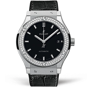 Копия часов Hublot Classic Fusion 45 Titanium Diamonds 511.NX.1171.LR.1104