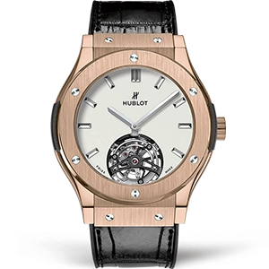 Копия часов Hublot Classic Fusion Tourbillon King Gold Opalin 45mm 505.OX.2610.LR