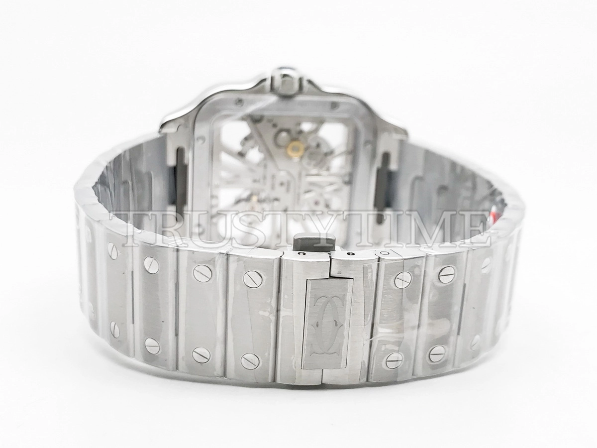 Копия часов Cartier Santos de Cartier Large Skeleton 40mm WHSA0026