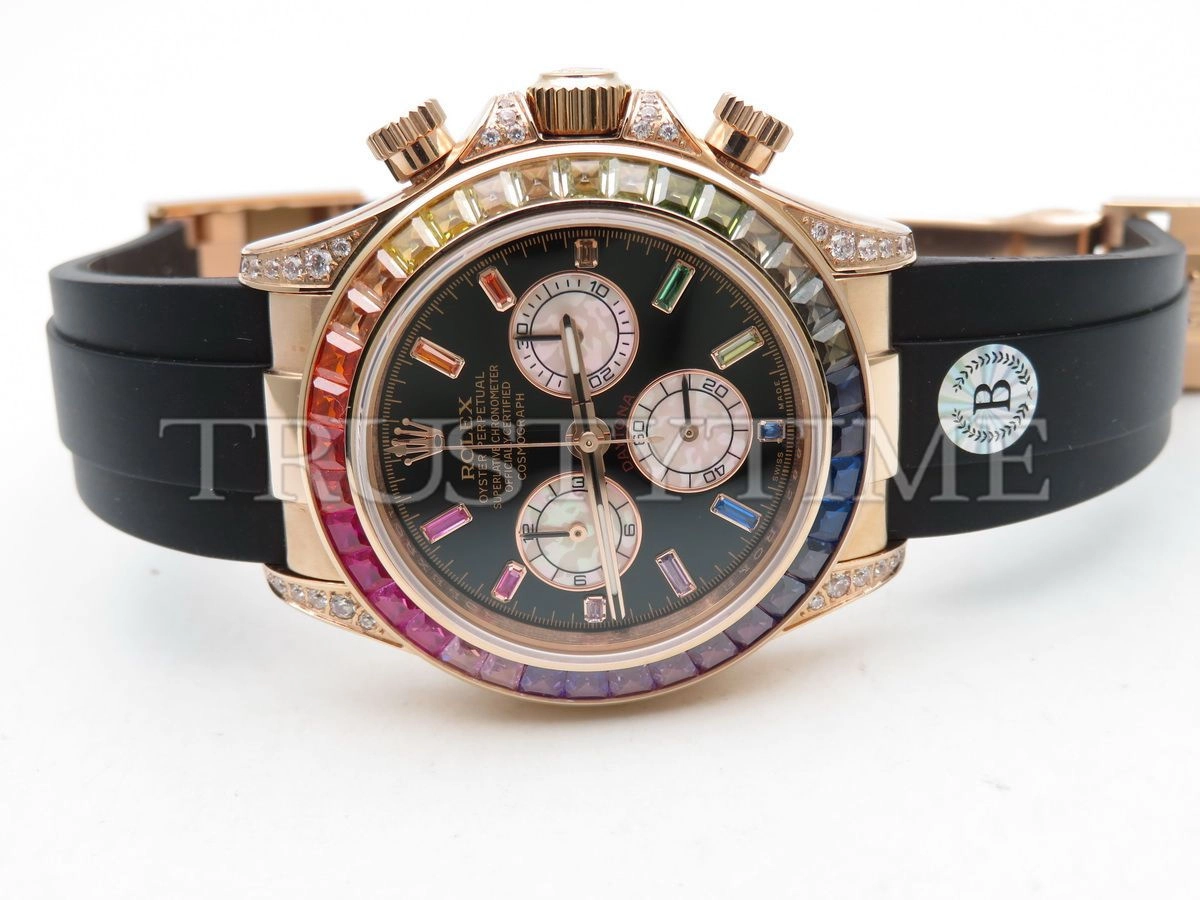 Копия часов Rolex Cosmograph Daytona Rainbow 116595RBOW Rubber Strap