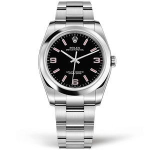 Копия часов Rolex Oyster Perpetual 36mm 116000 Pink Baton Black Арт.RX-3566