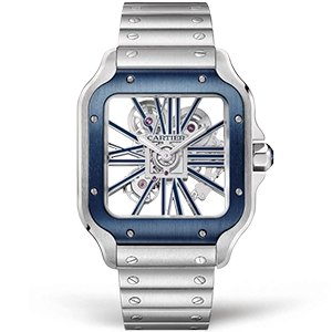 Копия часов Cartier Santos de Cartier Large Skeleton 40mm WHSA0026