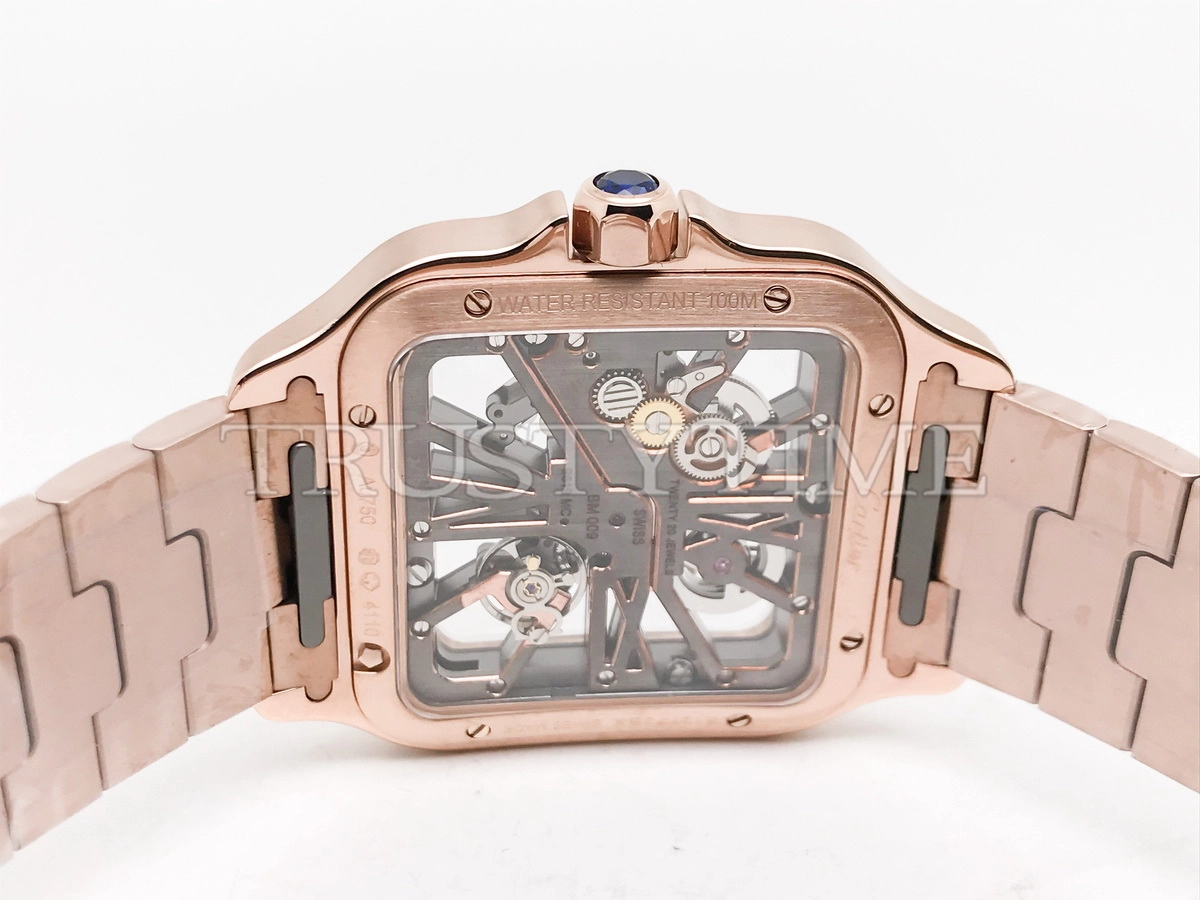 Копия часов Cartier Santos de Cartier Large Skeleton 40mm WHSA0016