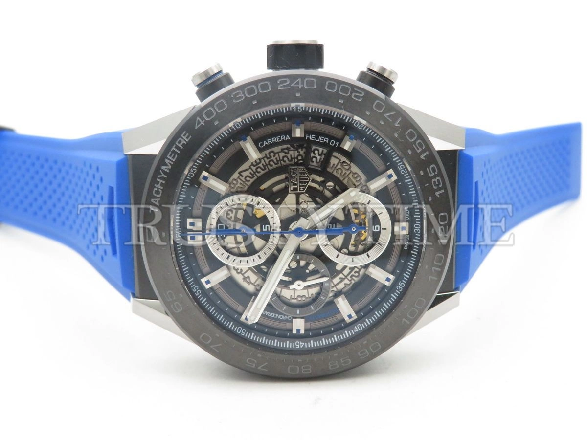 Копия часов Tag Heuer Carrera Calibre HEUER 01 Chronograph 45mm CAR2A1T.FT6052