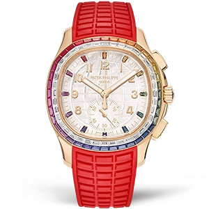 Копия часов Patek Philippe Aquanaut Luce "Rainbow" Chronograph Joaillerie 7968/300R-001 Red Strup