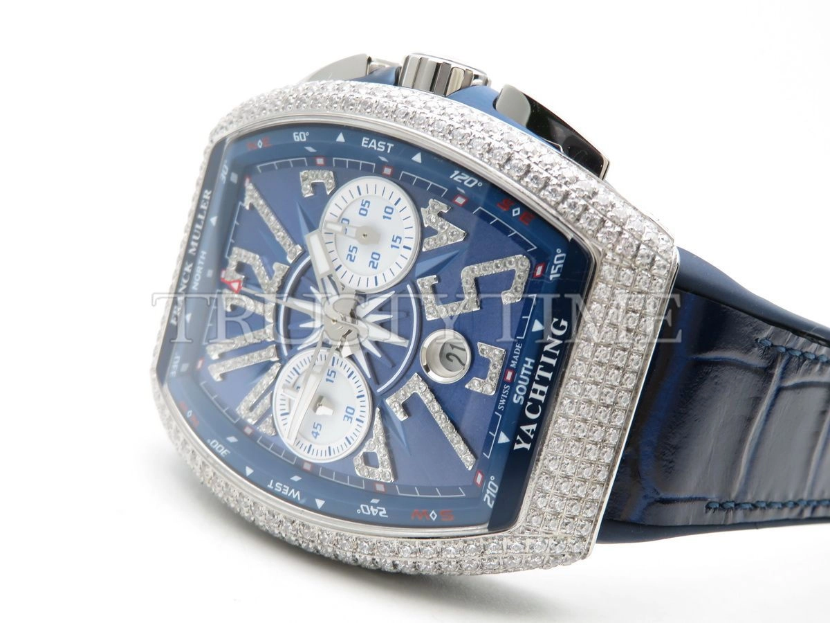 Копия часов Franck Muller Vanguard Chronograph V 45 CC DT YACHTING D NBR CD (BL) (AC) BL.DIAM AC