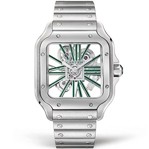 Копия часов Cartier Santos de Cartier Large Skeleton 40mm WHSA0028
