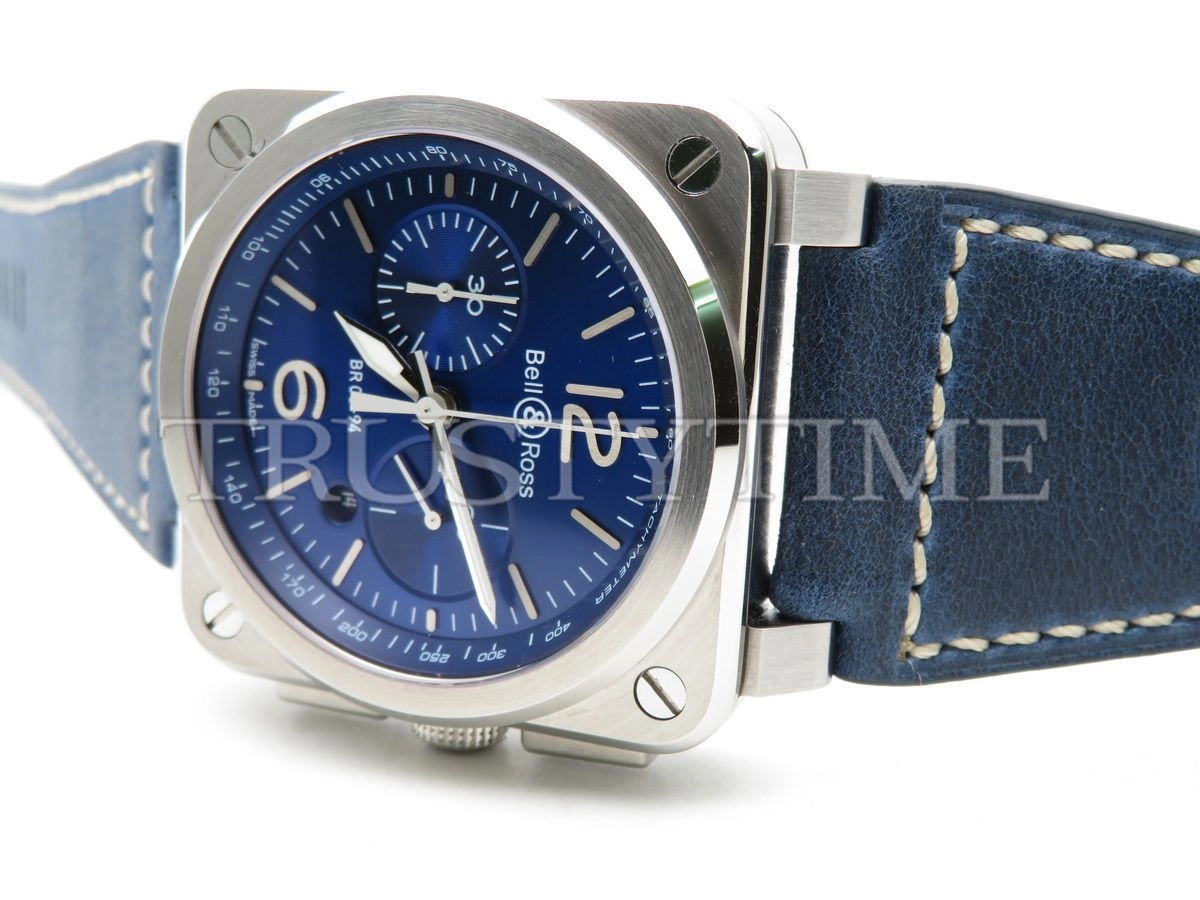 Копия часов Bell & Ross BR 03-94 Blue Steel Chronograph BR0394-BLU-ST/SCA