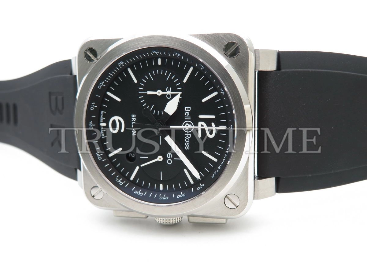 Копия часов Bell & Ross BR 03-94 Steel Chronograph BR0394-BL-SI/SCA