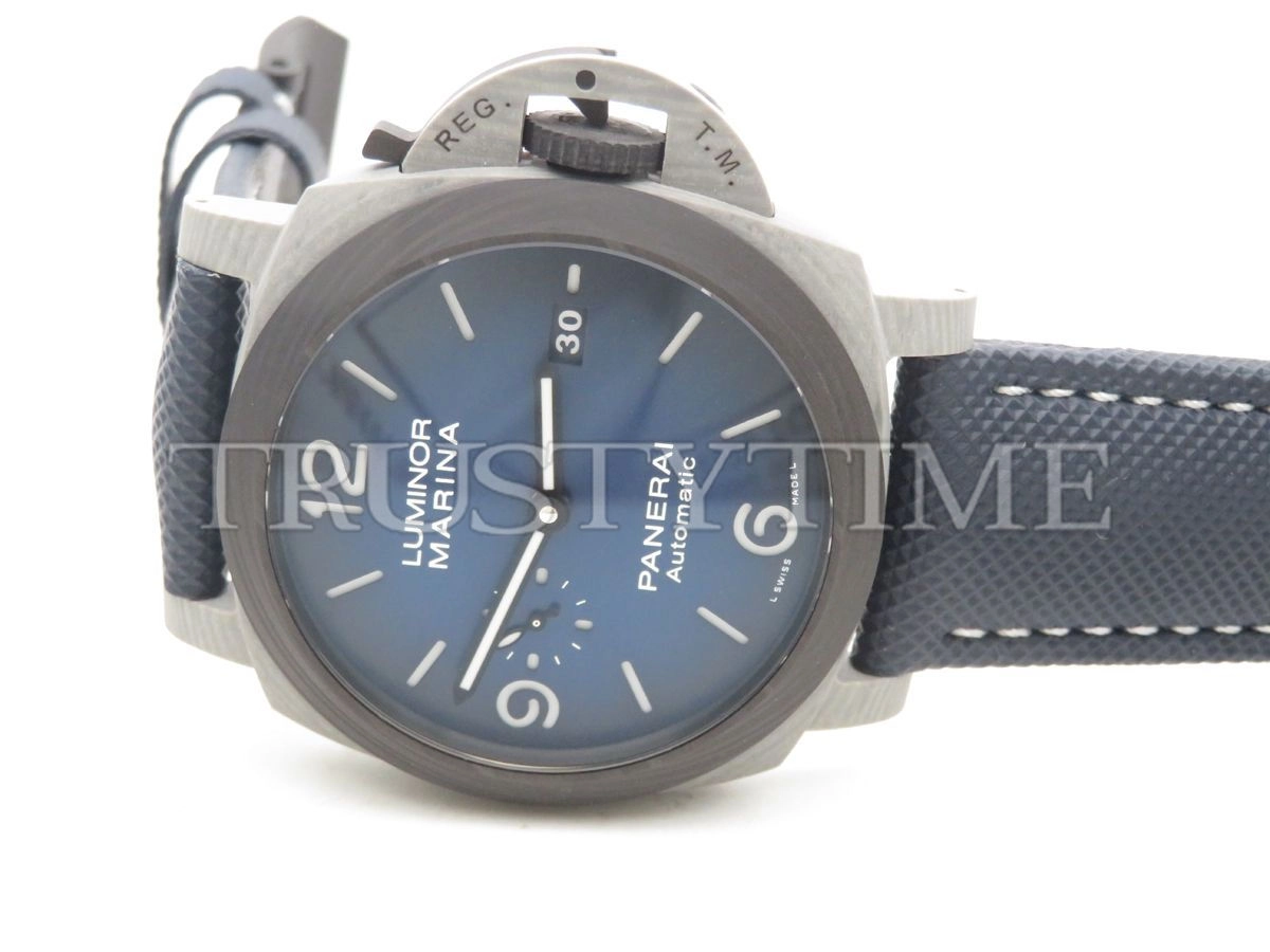 Копия часов Panerai Luminor 1950 3 Days Fibratech Volcano Blu 44mm PAM01663
