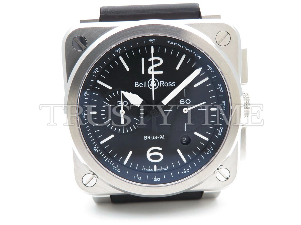 Копия часов Bell & Ross BR 03-94 Steel Chronograph BR0394-BL-SI/SCA