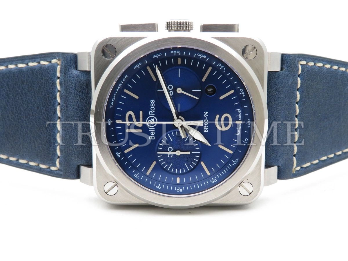 Копия часов Bell & Ross BR 03-94 Blue Steel Chronograph BR0394-BLU-ST/SCA