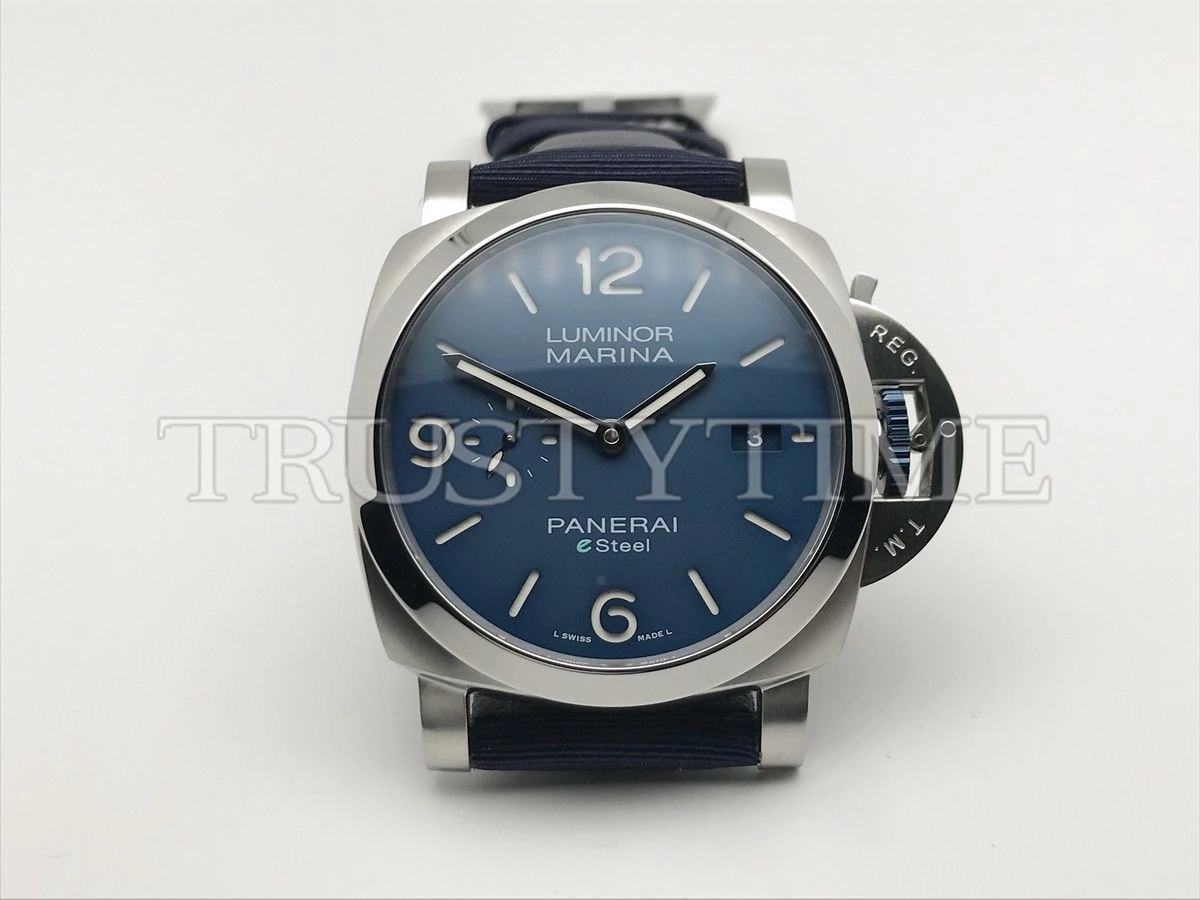 Копия часов Panerai Luminor 1950 Marina 3 Days Automatic eSteel Blue Profondo 44mm PAM01157