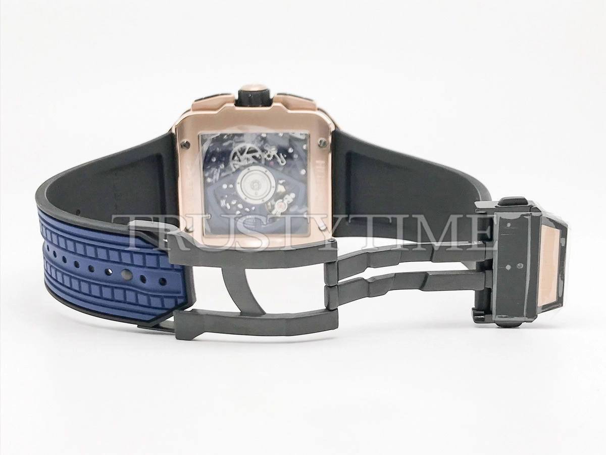 Копия часов Hublot Square Bang Unico King Gold Blue Ceramic 821.OL.5180.RX