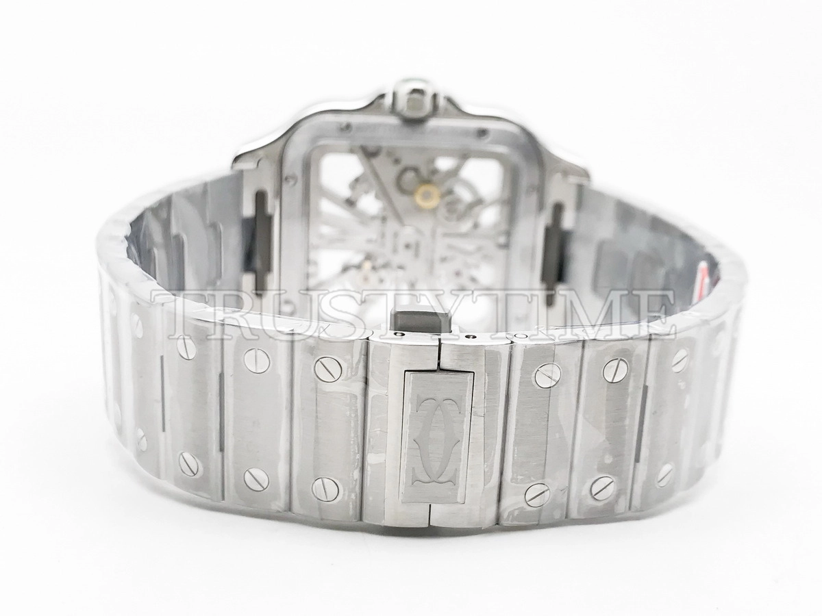 Копия часов Cartier Santos de Cartier Large Skeleton 40mm WHSA0028