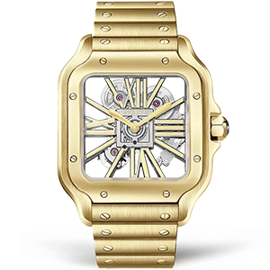 Копия часов Cartier Santos de Cartier Large Skeleton 40mm WHSA0042