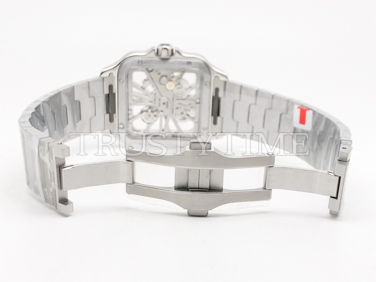Копия часов Cartier Santos de Cartier Large Skeleton 40mm WHSA0028