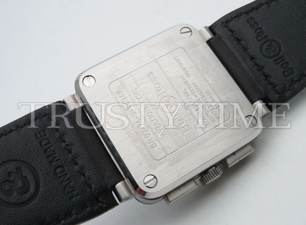Копия часов Bell & Ross BR 03-94 Black Steel Chronograph BR0394-BLC-ST/SCA