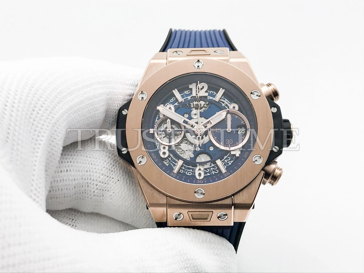 Копия часов Hublot Big Bang Unico King Gold Blue 42mm 441.OX.5181.RX