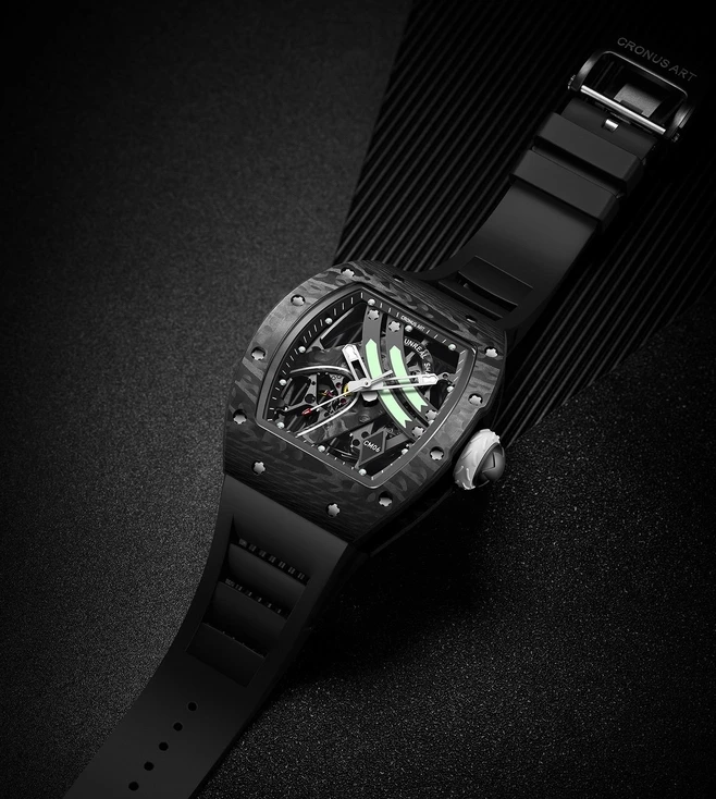 Часы CronusArt NTPT Carbon Fiber Watch CM06-B