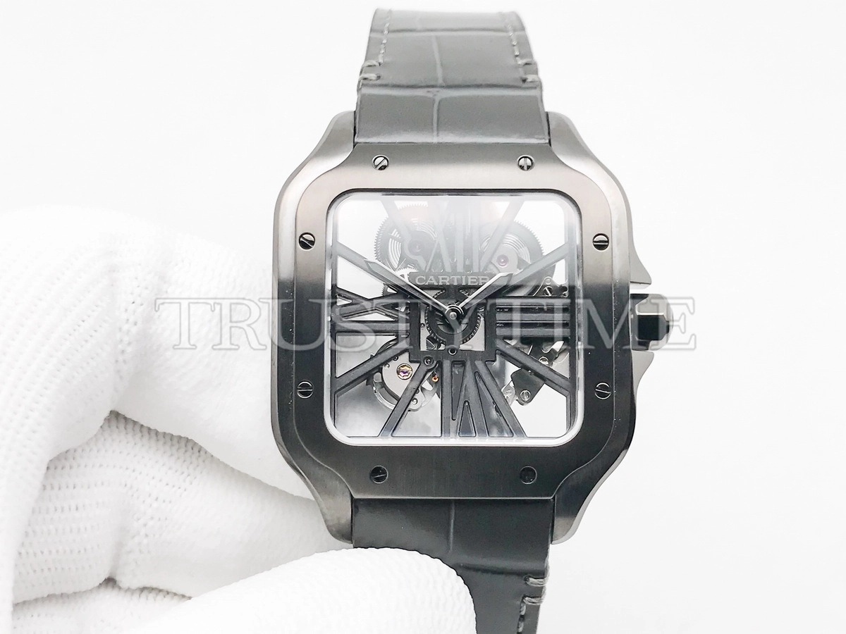 Копия часов Cartier Santos de Cartier Large Skeleton 40mm WHSA0009