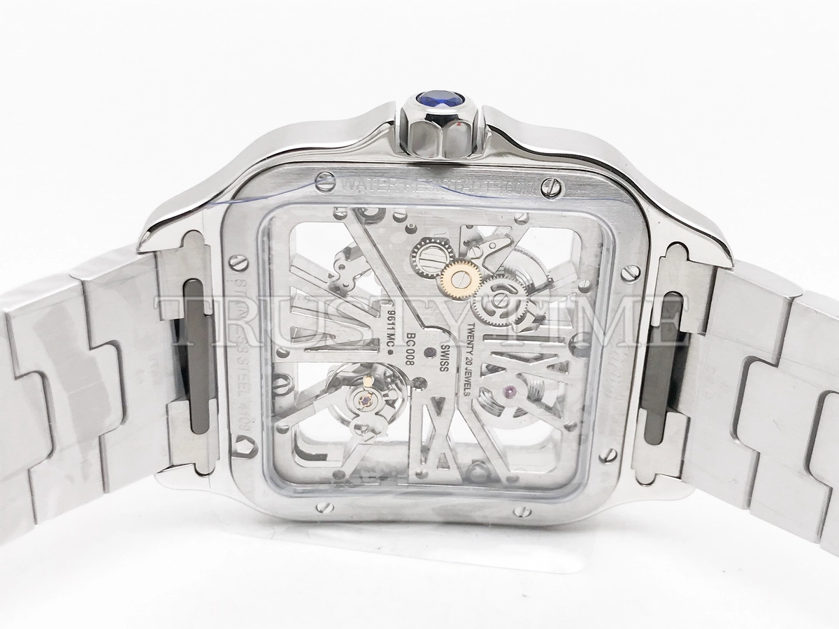 Копия часов Cartier Santos de Cartier Large Skeleton 40mm WHSA0019