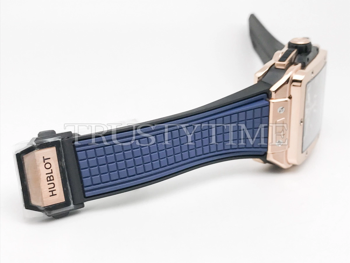 Копия часов Hublot Square Bang Unico King Gold Blue 821.OX.5180.RX