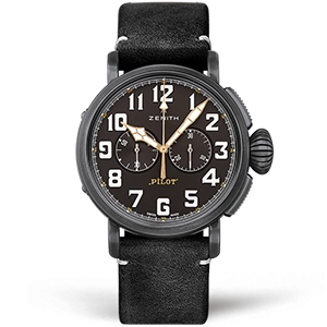 Копия часов Zenith Pilot Type 20 Ton Up Black Chronograph 45mm 11.2432.4069/21.C900