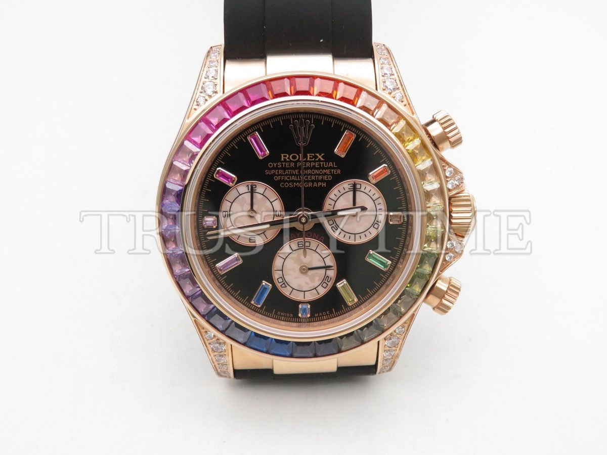 Копия часов Rolex Cosmograph Daytona Rainbow 116595RBOW Rubber Strap