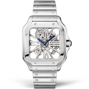 Копия часов Cartier Santos de Cartier Large Skeleton 40mm WHSA0015