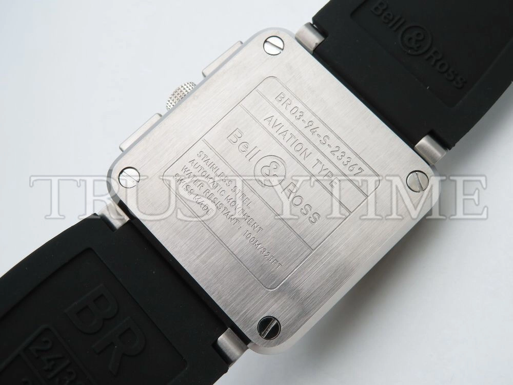 Копия часов Bell & Ross BR 03-94 Steel Chronograph BR0394-BL-SI/SCA