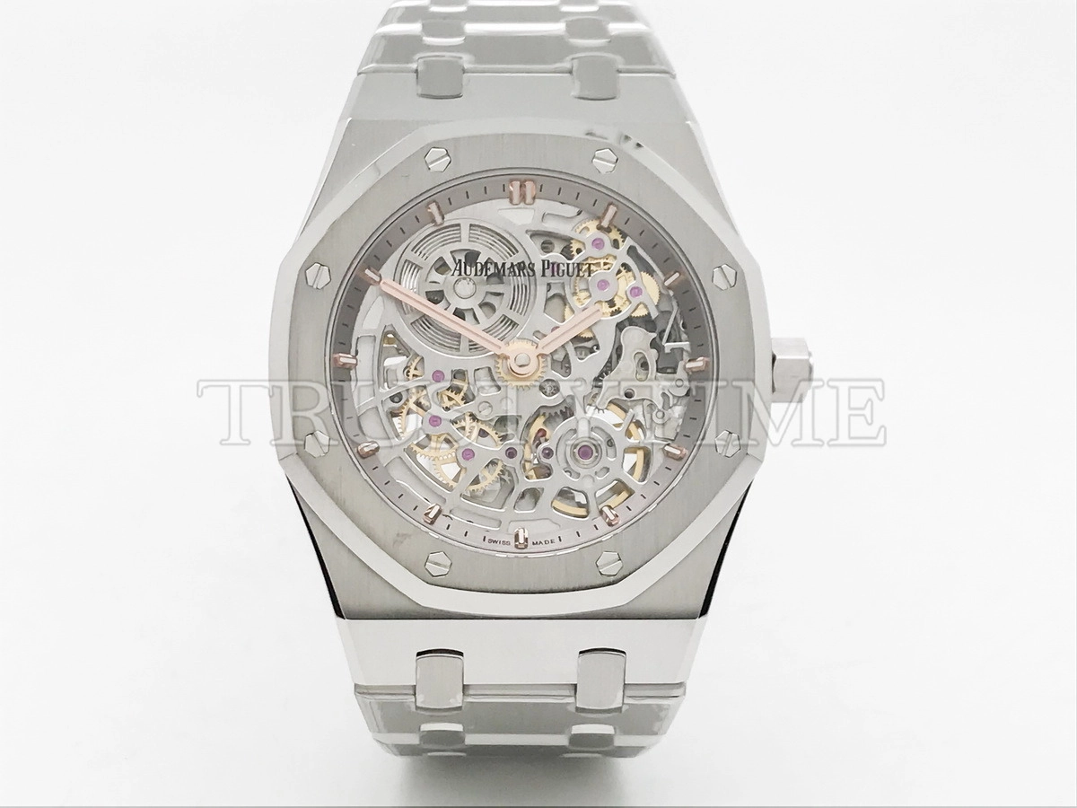 Копия часов Audemars Piguet Royal Oak Jumbo Extra-Thin Openworked 50th Anniversary 16204ST.OO.1240ST.01 Арт.AP-1211