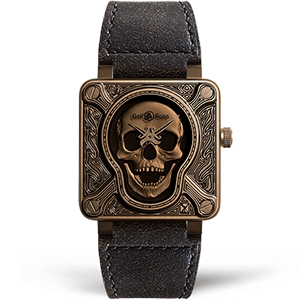 Копия часов Bell & Ross BR 01 Skull Burning BR0192-BURNSK-BR