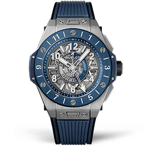 Копия часов Hublot Big Bang Unico GMT Titanium Blue Ceramic 45mm 471.NL.7112.RX