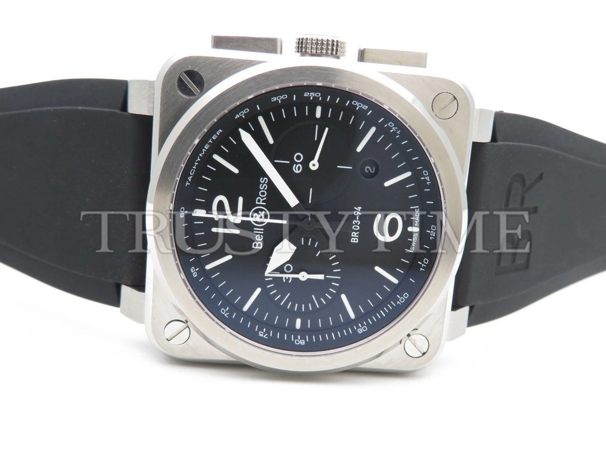 Копия часов Bell & Ross BR 03-94 Steel Chronograph BR0394-BL-SI/SCA