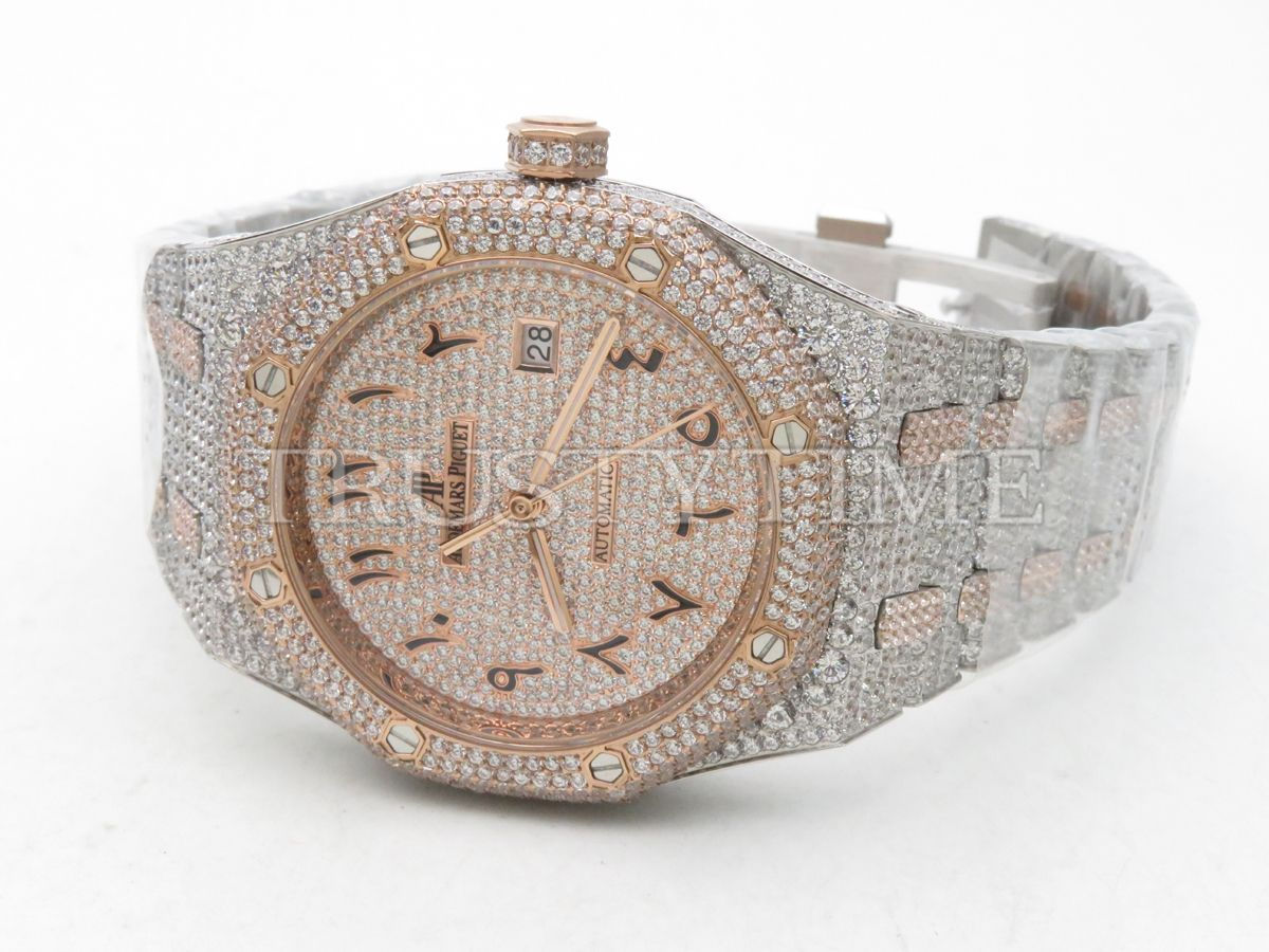 Копия часов Audemars Piguet Royal Oak 15400 Full Diamond Арт.AP-0986