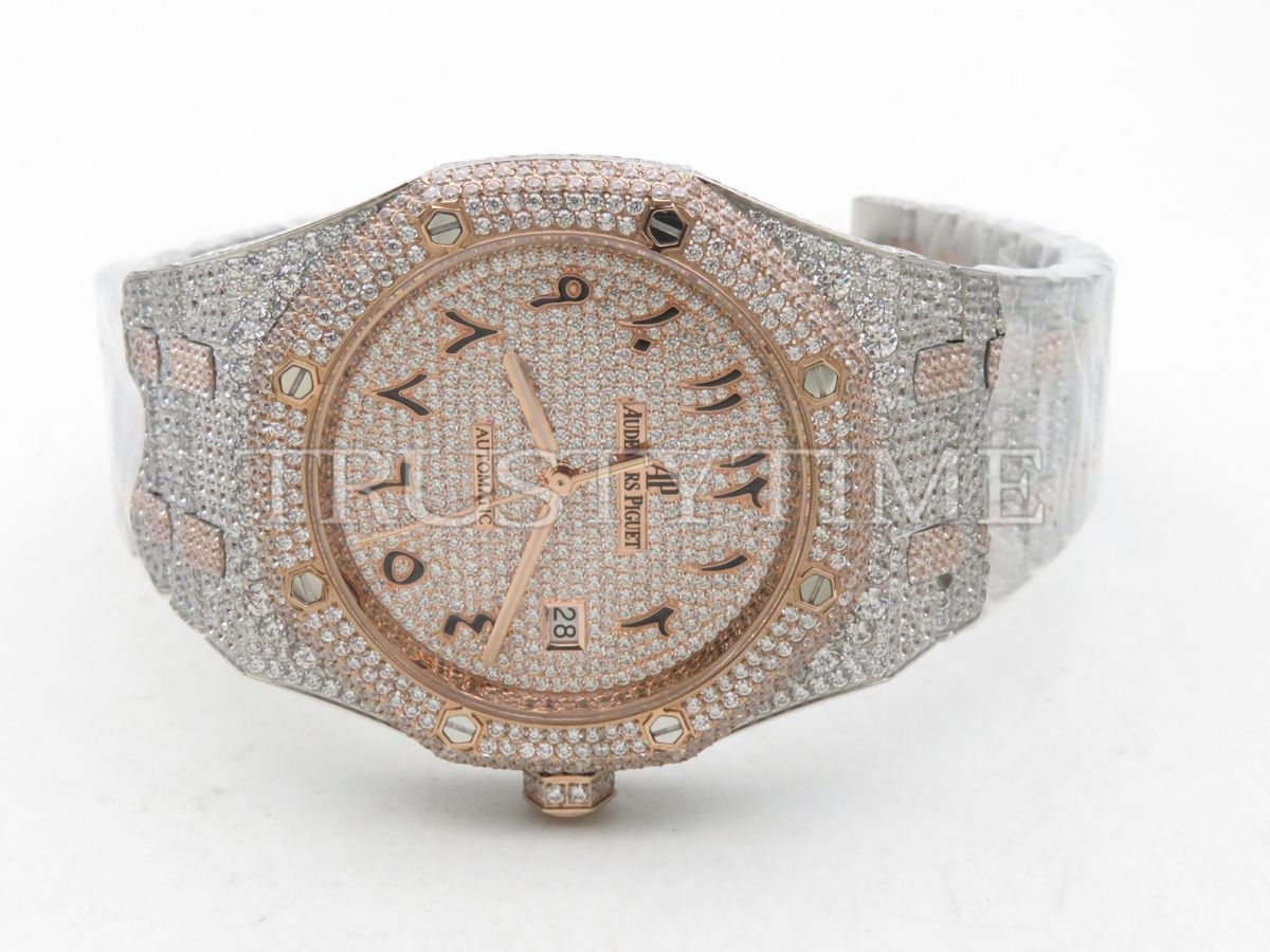 Копия часов Audemars Piguet Royal Oak 15400 Full Diamond Арт.AP-0986