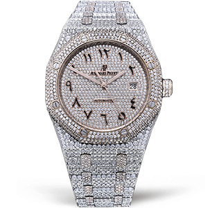 Копия часов Audemars Piguet Royal Oak 15400 Full Diamond Арт.AP-0986