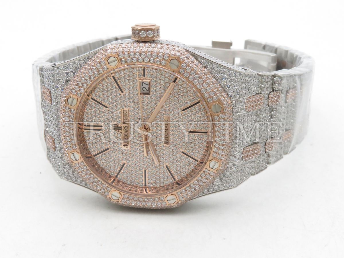 Копия часов Audemars Piguet Royal Oak 15400 Full Diamond Арт.AP-0985